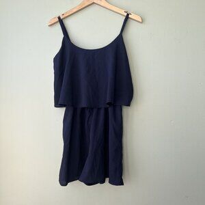 Love‎ Reign Womens Navy Sleeveless Layered Romper M